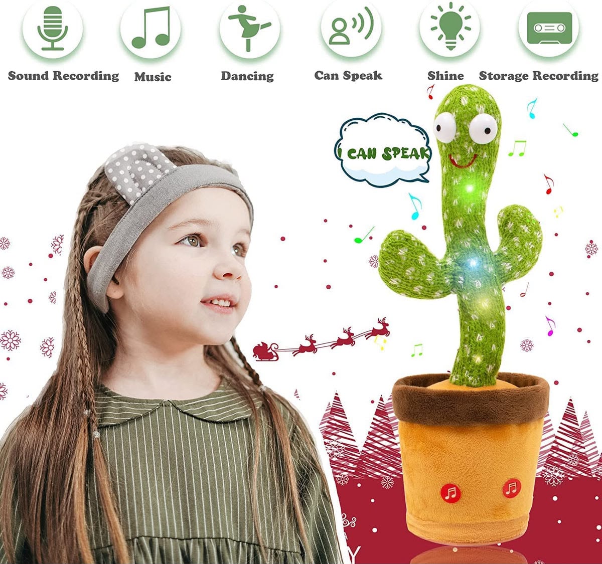 Dancing Talking Cactus Toy – USB Rechargeable