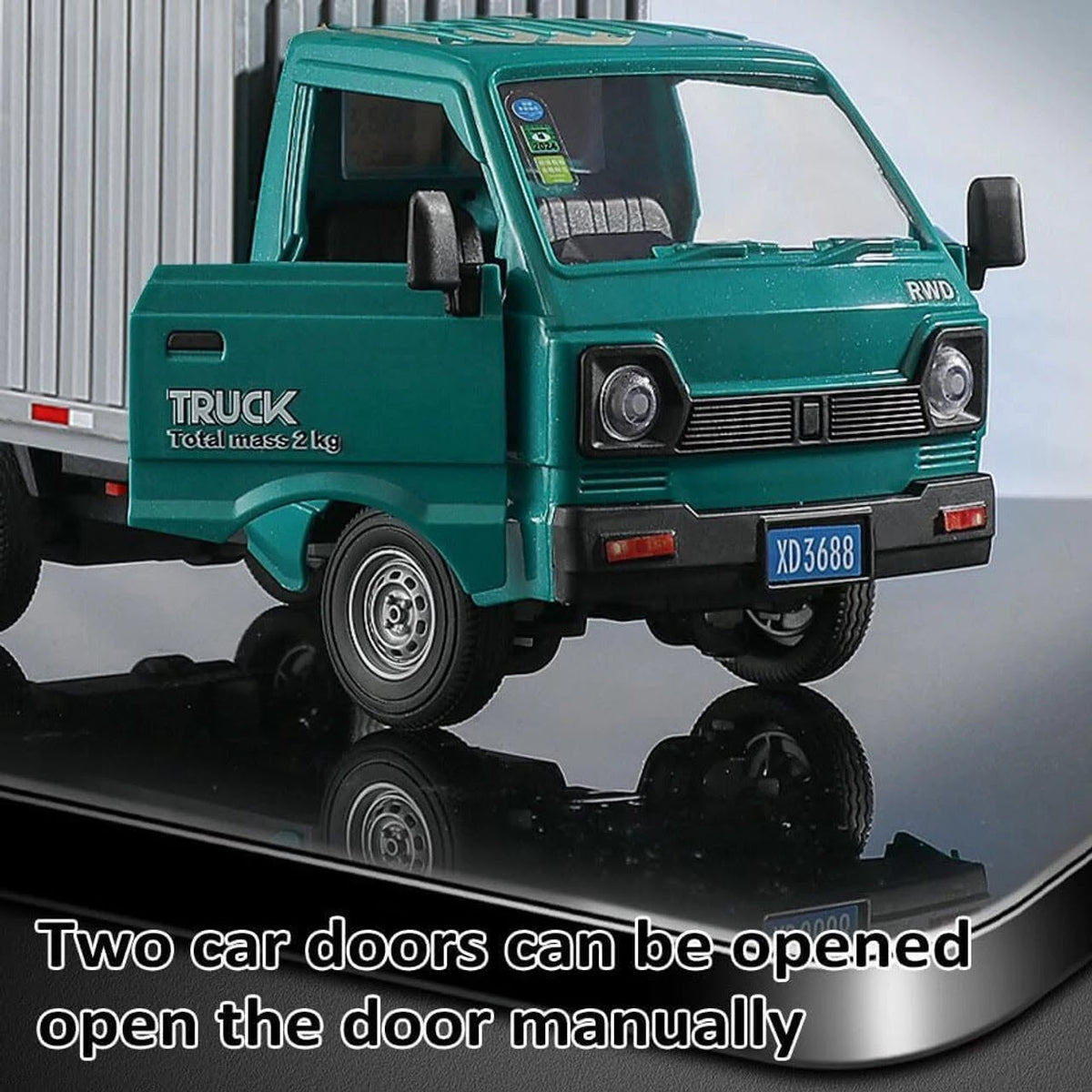 Remote Control Freight Pickup Truck with Container, Lights & Smoke